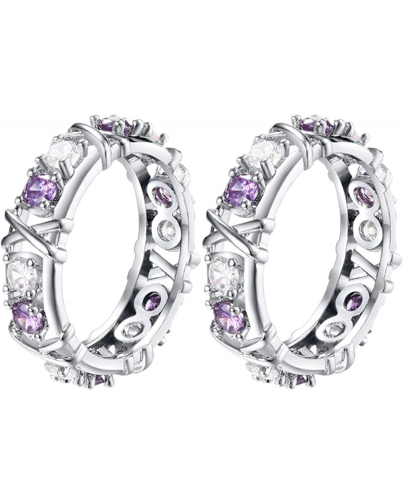 Magnetology Moissanite Diamond Ring 6 Purple 2PCS $8.54 Rings