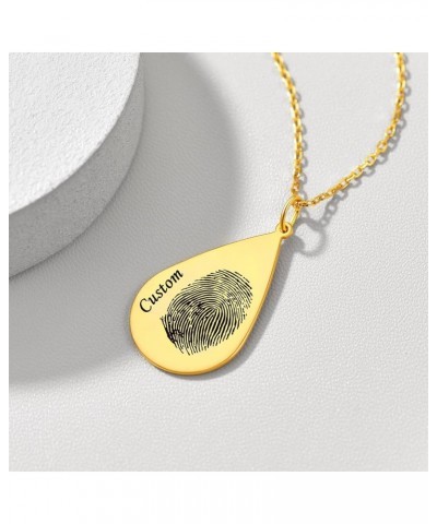 Fingerprint Necklace Customized,Custom Memorial Jewelry with Loved One's Finger Print/Thumbprint,Stainless Steel/925 Sterling...