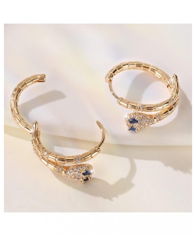 Snake Earrings for Women 18K Gold Plated Dainty Snake Shaped Charm Huggie Hoop Earrings Studs Jewelry with Cubic Zirconia $9....