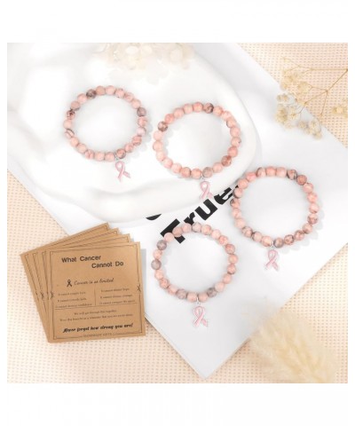 12 24 Pcs Breast Cancer Awareness Bracelet Gifts for Women Inspirational Breast Cancer Bracelets Bulk, Survivor Motivational ...