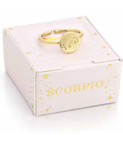 Zodiac Sign Ring Gift Constellation Gifts for Women and Teen Girls, 14K Gold-Dipped Star Sign Ring, One Size Scorpio $11.26 R...