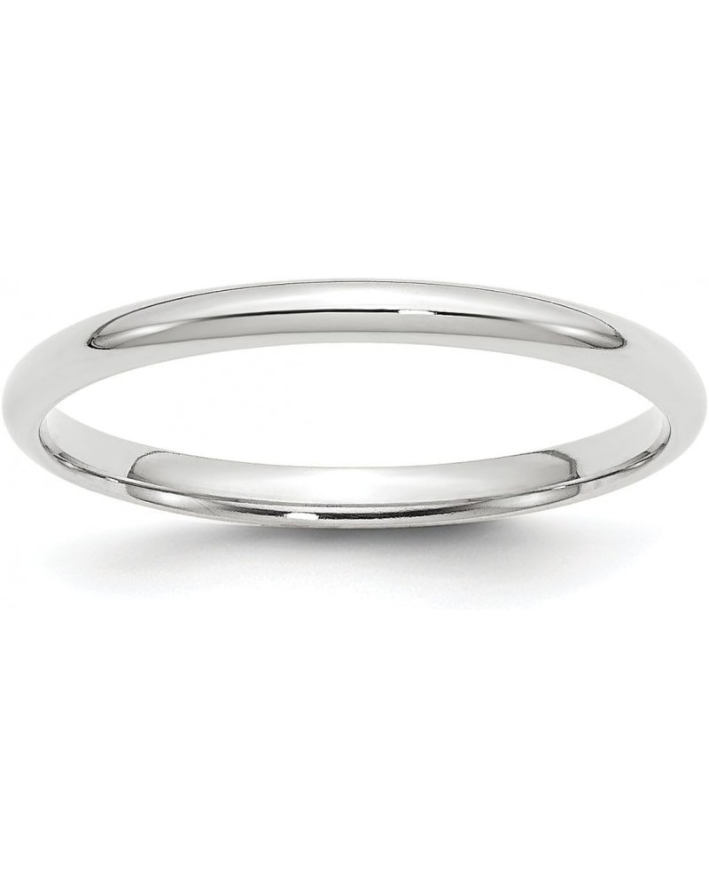 Solid 14k White Gold 2 mm Comfort Fit Lightweight Wedding Band Ring $111.37 Rings