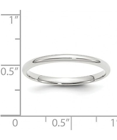 Solid 14k White Gold 2 mm Comfort Fit Lightweight Wedding Band Ring $111.37 Rings