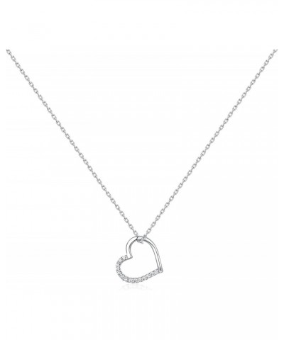 L'Amour Collection Jewellery, 18” +2” 925 Sterling Silver Heart Pendant Necklace,Choker Necklaces For Women, Girls with Polis...