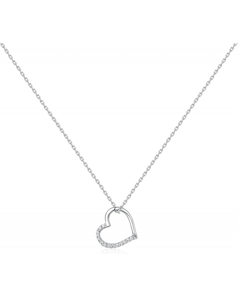 L'Amour Collection Jewellery, 18” +2” 925 Sterling Silver Heart Pendant Necklace,Choker Necklaces For Women, Girls with Polis...