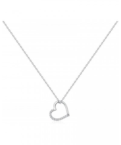 L'Amour Collection Jewellery, 18” +2” 925 Sterling Silver Heart Pendant Necklace,Choker Necklaces For Women, Girls with Polis...