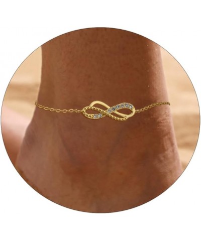 Ankle Bracelets for Women Gold Chain 14K Gold Plated Pearls Beads Anklet Dainty Beach Summer Simple Foot Anklets for Girls In...