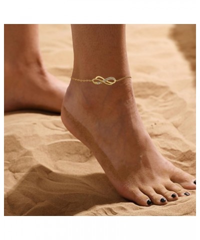 Ankle Bracelets for Women Gold Chain 14K Gold Plated Pearls Beads Anklet Dainty Beach Summer Simple Foot Anklets for Girls In...