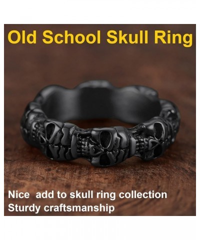 Can Engrave Men Skull Rings, Stainless Steel Statement Biker Rings, Gold Plated/Black-Send Gift Box engrave-skull-black $12.3...