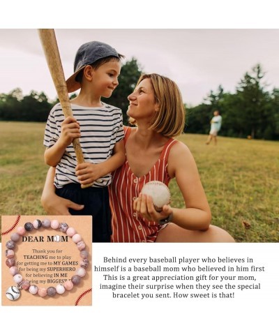 Baseball/Soccer/Basketball/Hockey/Golf/Football Bracelet Gifts for Boys Men A-Baseball Mom from Son $11.78 Bracelets