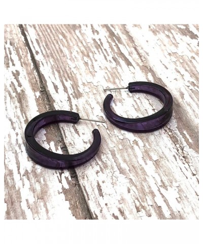 Lola Hoop Earrings, Hypoallergenic Hoop Earrings for Women, Made With Surgical Steel & Lucite, Lightweight & Comfortable, Han...