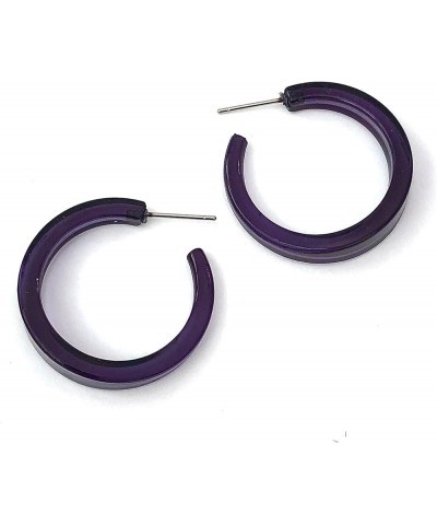 Lola Hoop Earrings, Hypoallergenic Hoop Earrings for Women, Made With Surgical Steel & Lucite, Lightweight & Comfortable, Han...