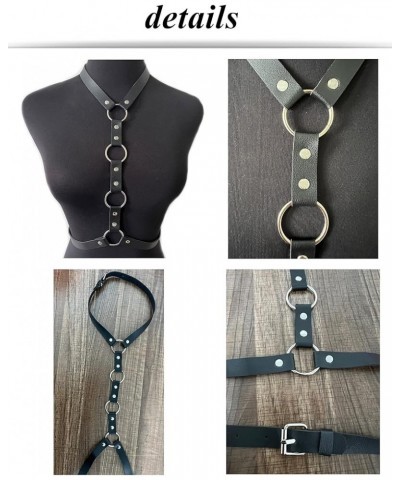 Black Leather Body Chain Punk Belly Waist Chain Sexy Layered Belt Gothic Strappy Rave Night Club Party Body Accessory Jewelry...