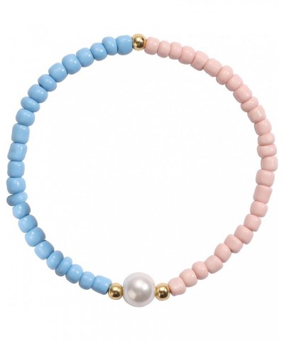 Beaded Bracelets for Women Trendy Colorful Glass Beaded Stretch Bracelets Freshwater Pearl Beaded Bracelet for Teen Girls See...