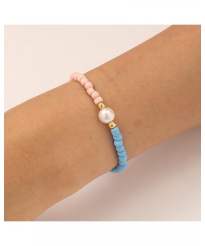 Beaded Bracelets for Women Trendy Colorful Glass Beaded Stretch Bracelets Freshwater Pearl Beaded Bracelet for Teen Girls See...