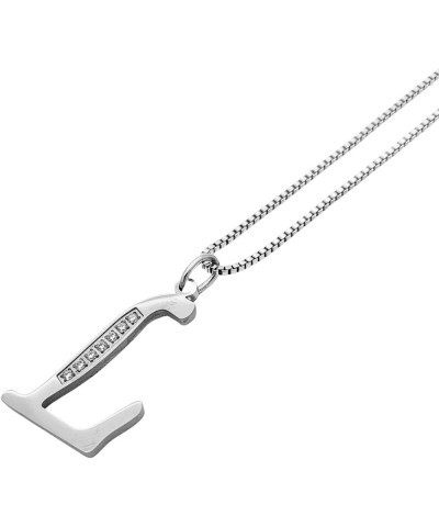 Stainless Steel Waterproof Cubic Zircon Accent Initial A-Z Letter Name Pendant Necklace for Women, Girls L Silver $9.89 Neckl...