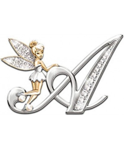 Initial Letter Brooch Pins Rhinestone Crystal Elf Angel Collar Pins Brooches For Girls Women Accessories A $7.13 Brooches & Pins