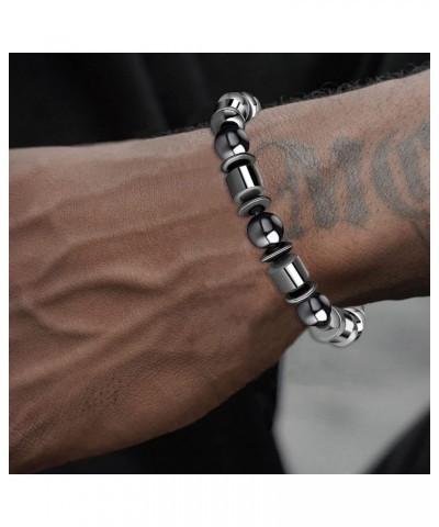 8 Pcs Hematite Bracelet Set for Men Women Healing Stretch Round Bead Stone Bracelet Unisex Jewelry Gift a:8 Pcs $10.06 Bracelets