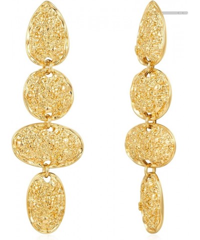Long Gold Dangle Earrings For Women Texture drop dangle $7.19 Earrings