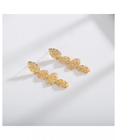 Long Gold Dangle Earrings For Women Texture drop dangle $7.19 Earrings