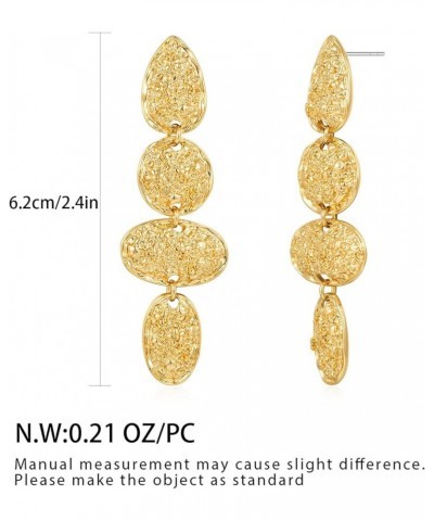 Long Gold Dangle Earrings For Women Texture drop dangle $7.19 Earrings