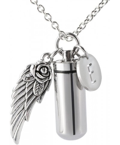 Pill Shaped Container Vial Locket Cylinder Cremation Keepsake Jewelry Initial Letter Ashes Urn Pendant E $9.00 Necklaces