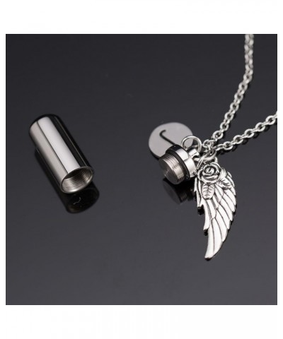 Pill Shaped Container Vial Locket Cylinder Cremation Keepsake Jewelry Initial Letter Ashes Urn Pendant E $9.00 Necklaces