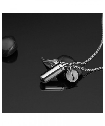 Pill Shaped Container Vial Locket Cylinder Cremation Keepsake Jewelry Initial Letter Ashes Urn Pendant E $9.00 Necklaces