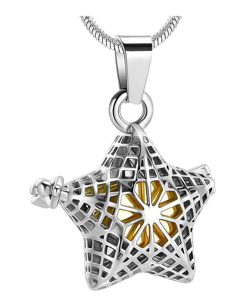 Openwork Star Necklace Cremation Jewelry Urn Locket Ashes Necklace Memorial Jewelry Funeral Jewellery Ash Holder Silver-gold ...