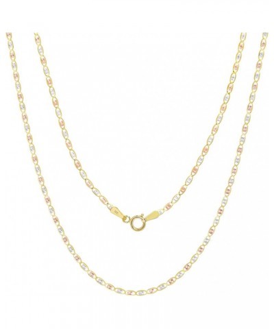 14k Three Tone Yellow Rose White Gold 1.5mm Valentin Link Anchor Chain Pendant Necklace, Womens 16" 18" 20" 22" 24 18 $49.13 ...