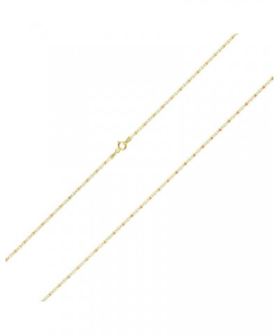 14k Three Tone Yellow Rose White Gold 1.5mm Valentin Link Anchor Chain Pendant Necklace, Womens 16" 18" 20" 22" 24 18 $49.13 ...