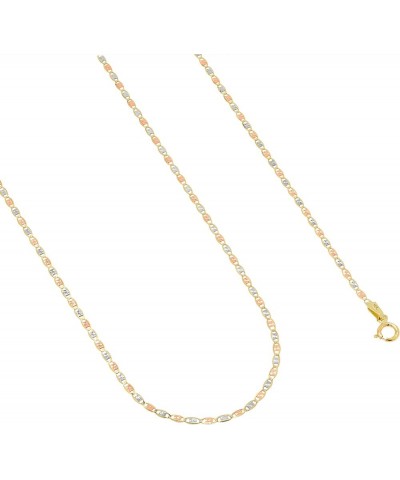 14k Three Tone Yellow Rose White Gold 1.5mm Valentin Link Anchor Chain Pendant Necklace, Womens 16" 18" 20" 22" 24 18 $49.13 ...