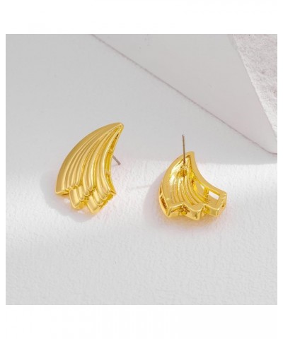 Gold Earrings for Women Chuncky Studs Fashion Statement Jewelry Gifts for Her-Butterfly Heart Leaves Wings Earring Gold-Wings...