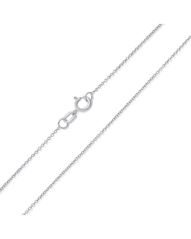 14k Yellow Gold, White Gold, or Rose Gold 0.5mm Dainty Rolo Cable Chain Chain Necklace with Spring Ring Clasp 22 Inches White...