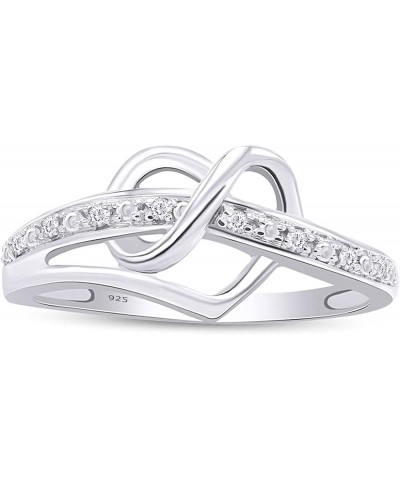 Sterling Silver Diamond Heart Ring (1/20 cttw, I-J Color, I3 Clarity) white-gold-plated-silver $28.98 Rings