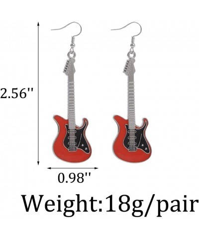 Fashion Punk Metal Black White Music Bass Electric Guitar Dangle Drop Earrings for Women Girls Chic Rock Music Lovers Teacher...