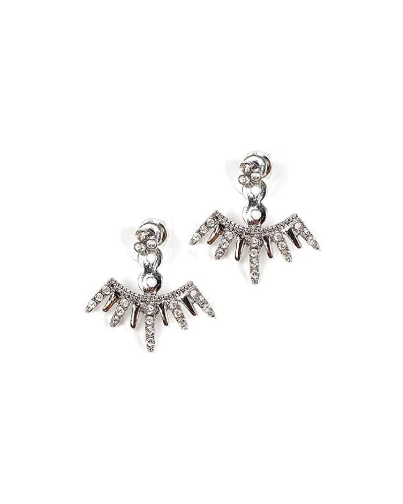 G12 Crystal Stud EARRINGS Ear Jacket Silver Tone Icicle NEW $11.18 Earrings