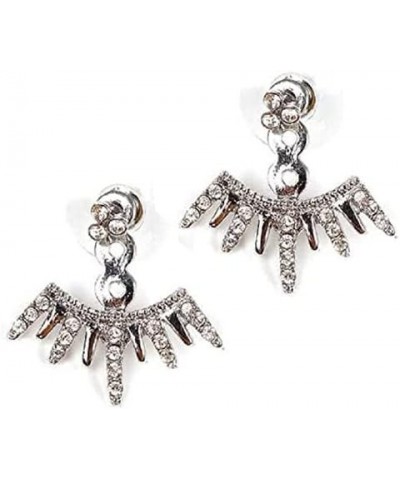 G12 Crystal Stud EARRINGS Ear Jacket Silver Tone Icicle NEW $11.18 Earrings