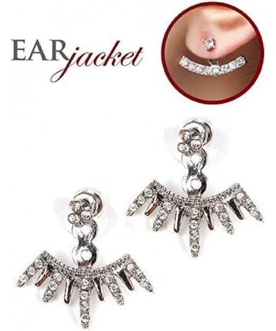 G12 Crystal Stud EARRINGS Ear Jacket Silver Tone Icicle NEW $11.18 Earrings