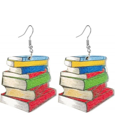 Crayon Pencil Teachers Earrings for Women Girls Lightweight Wooden Librarian Reading Teacher Earrings Handmade Funny Wooden P...