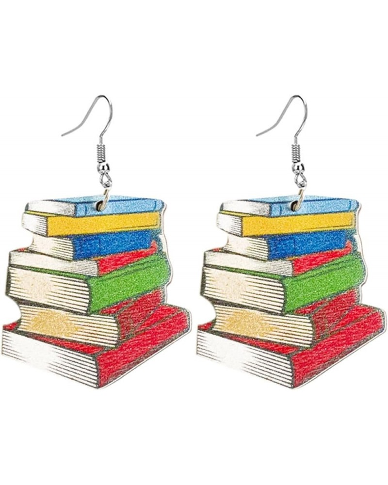 Crayon Pencil Teachers Earrings for Women Girls Lightweight Wooden Librarian Reading Teacher Earrings Handmade Funny Wooden P...