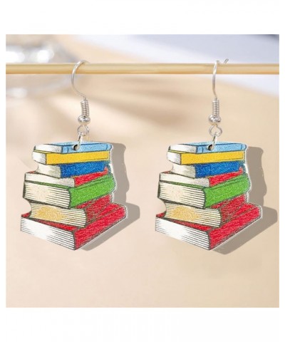 Crayon Pencil Teachers Earrings for Women Girls Lightweight Wooden Librarian Reading Teacher Earrings Handmade Funny Wooden P...