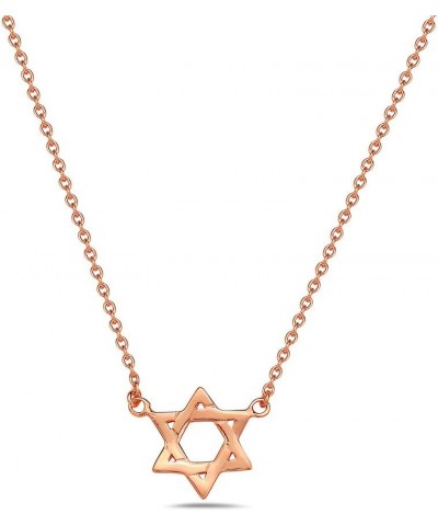 925 Sterling Silver Small Classic Jewish Star of David Pendant Necklace Pink $17.50 Necklaces