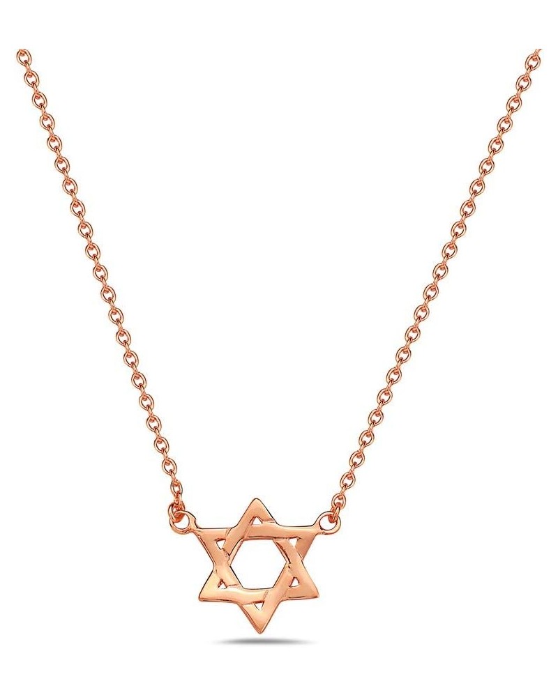 925 Sterling Silver Small Classic Jewish Star of David Pendant Necklace Pink $17.50 Necklaces