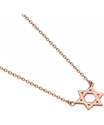 925 Sterling Silver Small Classic Jewish Star of David Pendant Necklace Pink $17.50 Necklaces