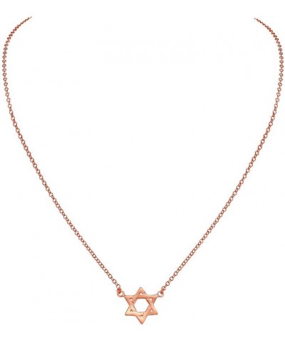 925 Sterling Silver Small Classic Jewish Star of David Pendant Necklace Pink $17.50 Necklaces