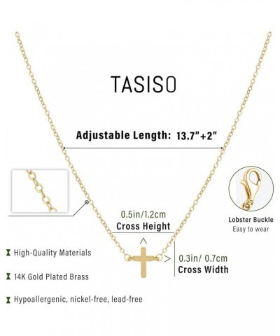 Cross Necklace for Women，Small Cross Necklace 14k Gold Plated Tiny Cross Pendant Choker Necklaces Simple Gold Cross Necklaces...