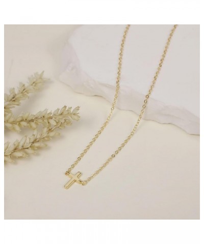 Cross Necklace for Women，Small Cross Necklace 14k Gold Plated Tiny Cross Pendant Choker Necklaces Simple Gold Cross Necklaces...