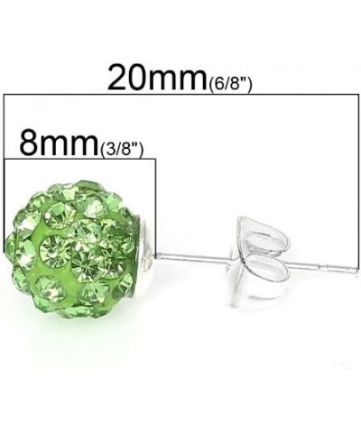 8mm Rhinestones Fireball Disco Ball Pave Bead Stud Earrings August $8.39 Earrings