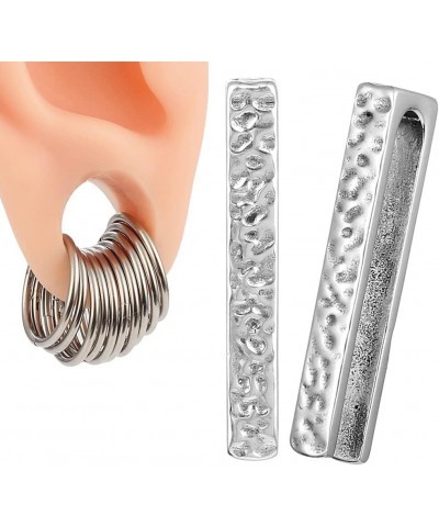 Hypoallergenic 316 Stainless Steel Silver Fashion Light Ear Weights Lyra Meteor Hanger with Hot Stacked Piercing Rings $21.92...